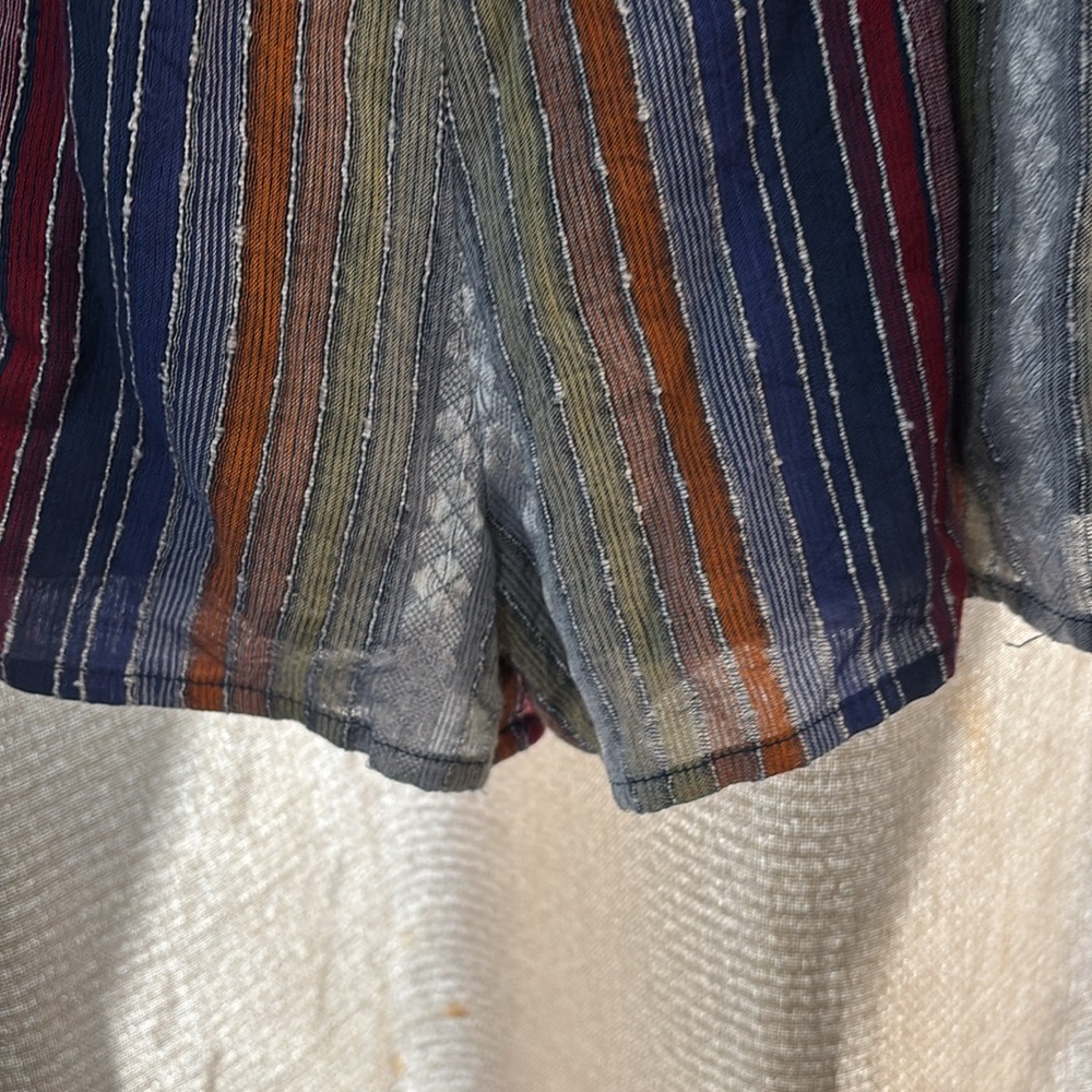 Striped Multicolor Button-Up Romper M - Picture 11 of 12